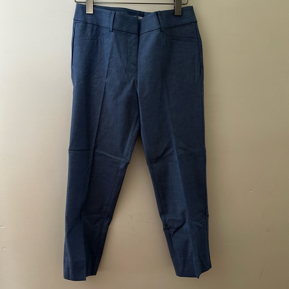 LOFT Blue Cropped Ankle Pants with Tailored Silhouette